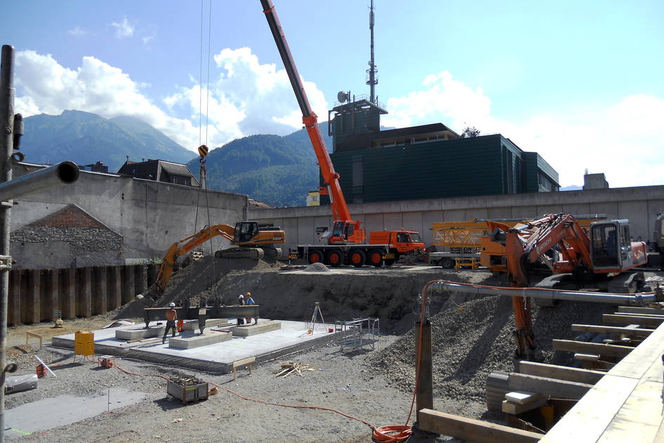 Überbauung Bärenareal mit Einstellhalle, Konstruktiver Ingenieurbau – Ribuna AG Interlaken